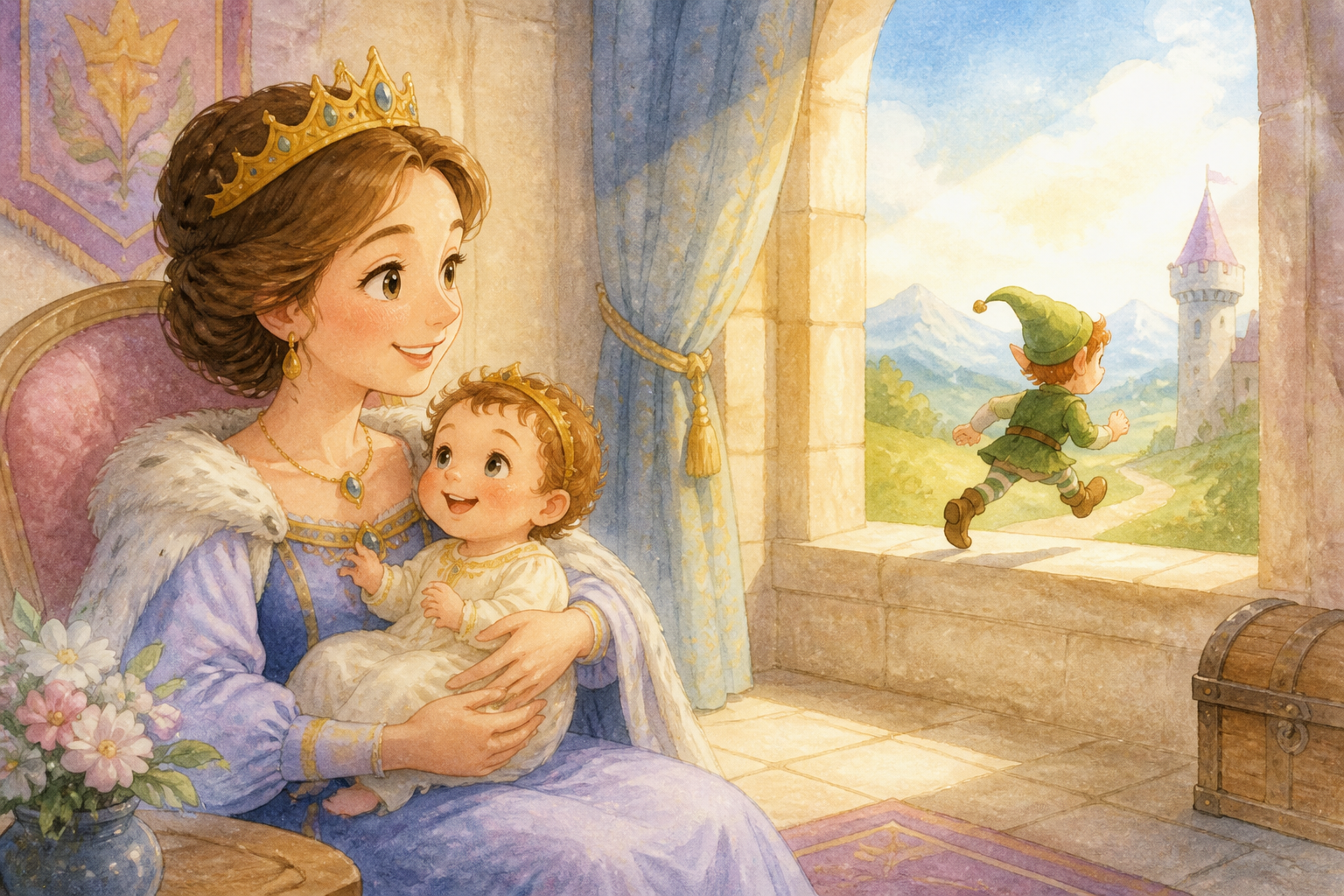 The queen keeps her baby safe after guessing the little man’s name