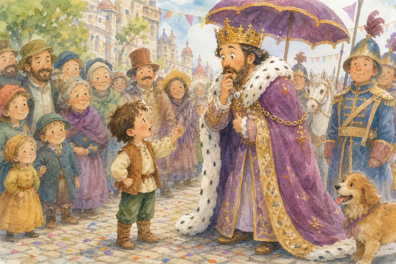 A child speaks the truth during the royal parade